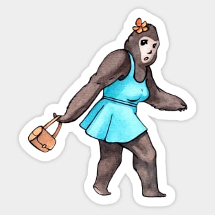 Cute Bigfoot Lady Sticker